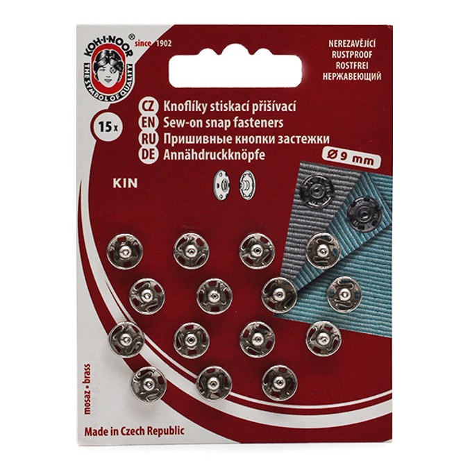 KIN Knoflíky stiskací patentky Ms průměr 9mm (vel. 1)
