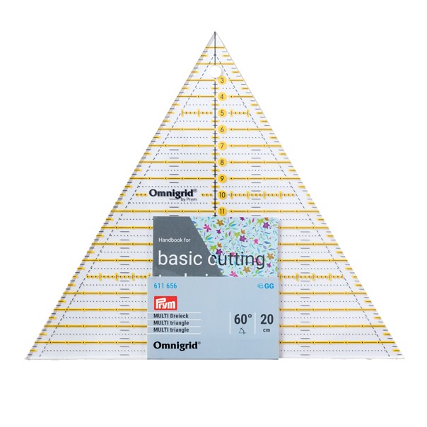 Pravítko PATCHWORK trojúhelník 60° MULTI 20 cm 39018