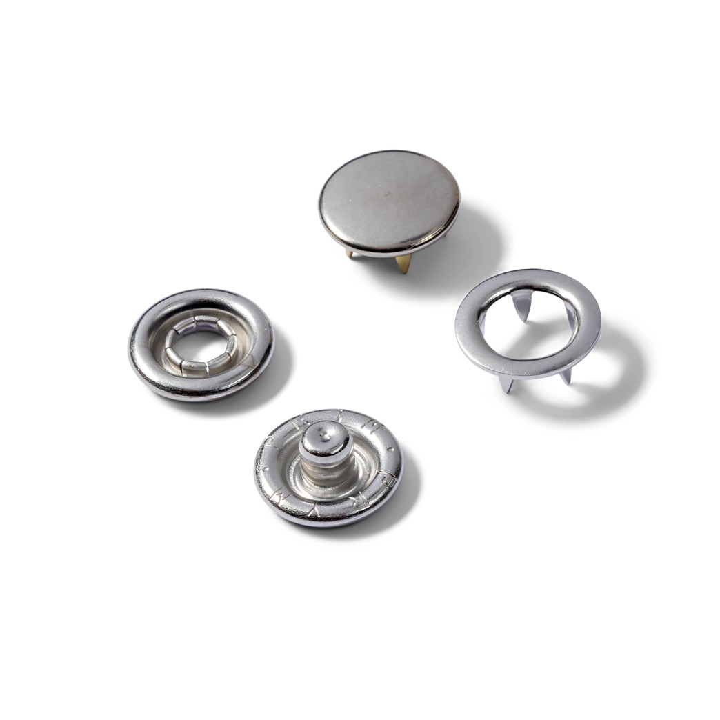 PRYM Knoflík stiskací JERSEY 10 mm - stříbrný hladký (náhradní)