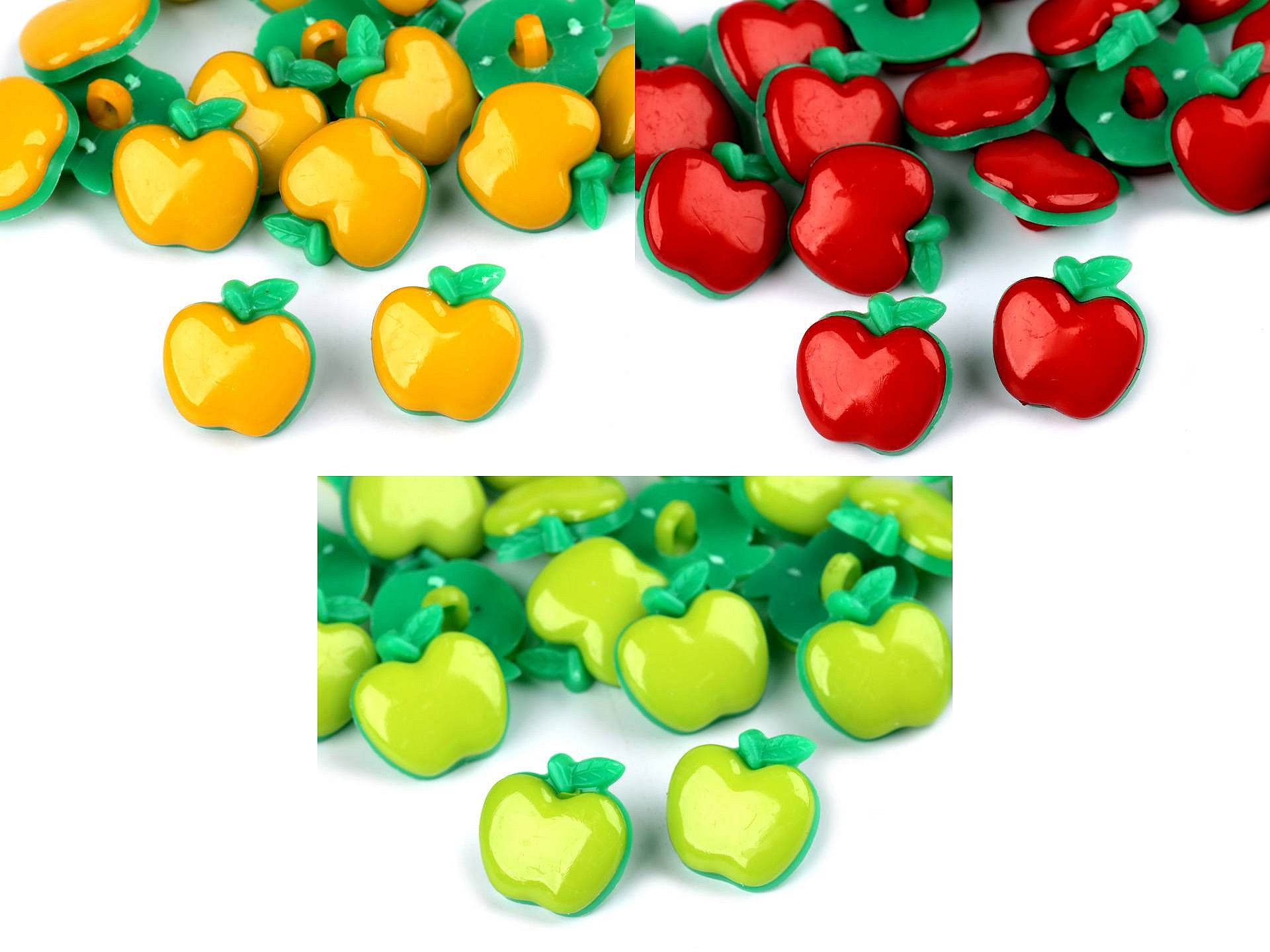 Knoflík dětský velikost 28" jablko 5ks (120605)