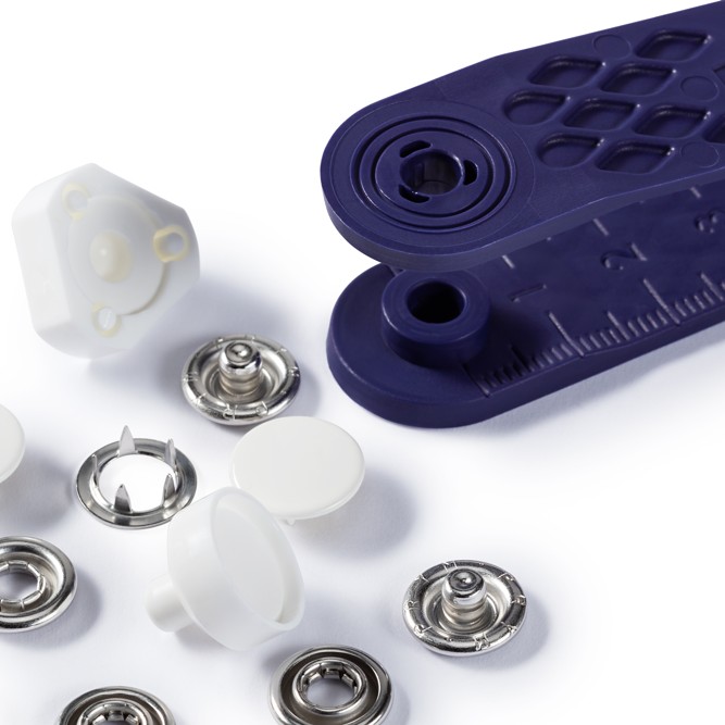 PRYM Knoflík stiskací JERSEY 12 mm - bílý