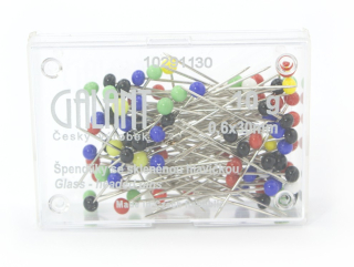 Špendlík skl. hl. 0,6x30 mm 10g barevná