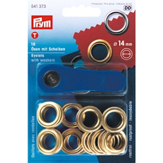 PRYM Průchodky s podložkou 14mm - zlaté