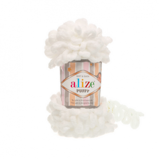 Příze Alize Puffy 55 - bílá