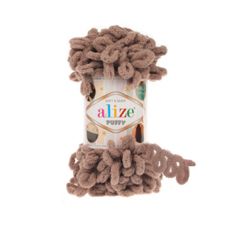 Příze Alize Puffy 530 - šedohnědá