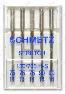 SCHMETZ Jehly strojové 705 H STRETCH 75 + 90 (5 ks)
